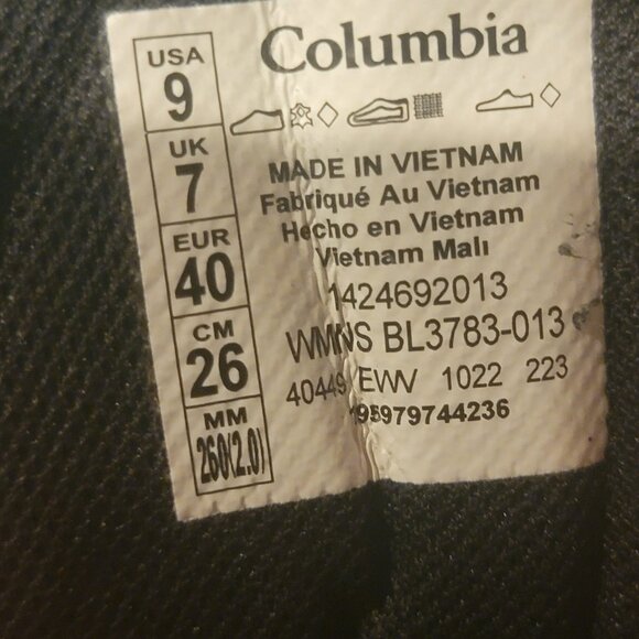 Columbia Newton Ridge Plus Waterproof Hiking Boots for Ladies - Black/Chalk 9 - Picture 5 of 5